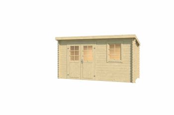 Amira 175-Log Cabin, Wooden Garden Room, Timber Summerhouse, Home Office - L400 x W231.1 x H210.9 cm