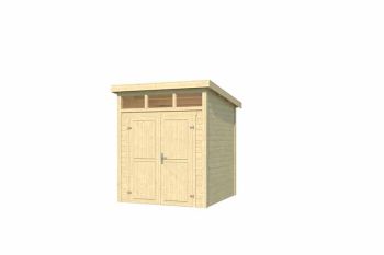 Kibo 1-Log Cabin, Wooden Garden Room, Timber Summerhouse, Home Office - L220 x W223.5 x H245.1 cm