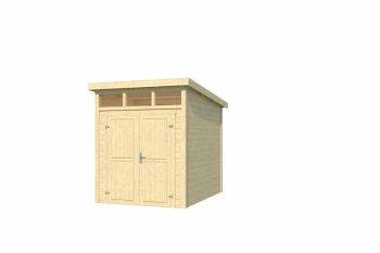 Kibo 2-Log Cabin, Wooden Garden Room, Timber Summerhouse, Home Office - L220 x W273.8 x H245.1 cm