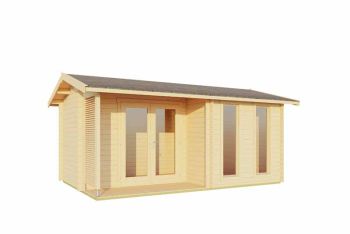 Riverside-Log Cabin, Wooden Garden Room, Timber Summerhouse, Home Office - L540 x W357.1 x H250.8 cm