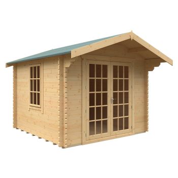 10x10w The Lotherton Plus 44mm Cabin - L295 x W295 x H261.6 cm - Solid Wood/Softwood/Pine - Natural