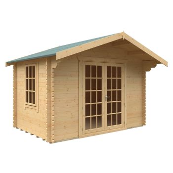 8x12w The Lotherton Plus 44mm Cabin - L235 x W355 x H271.9 cm - Solid Wood/Softwood/Pine - Natural