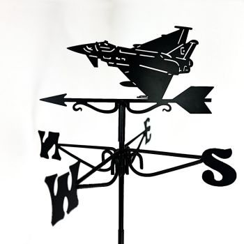 Typhoon Eurofighter Jet Mini Weathervane Garden Ornament - Steel - W38 x H52 cm