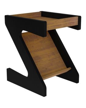 Naples Z Side Table - L40 x W45 x H55.5 cm - Black/Pine Effect