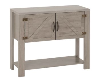 Zurich 2 Door Console Table - L36 x W90 x H75 cm - Grey Wood Grain