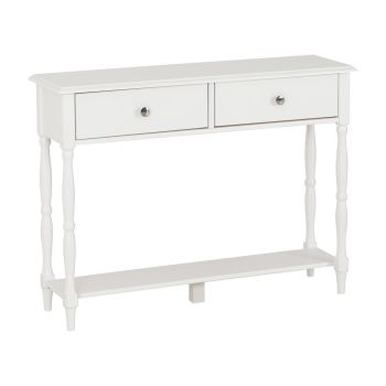 Stratford 2 Drawer Console Table - L35 x W100 x H75.5 cm - White