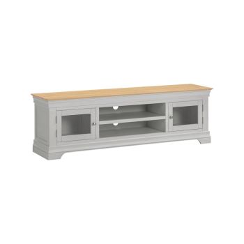 Bordeaux TV Stand - L43 x W180 x H56 cm - Pebble Grey/Oak