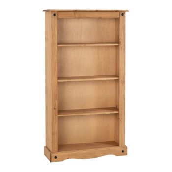 Corona Medium Bookcase - L29 x W83.5 x H150 cm - Distressed Waxed Pine