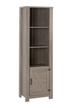 Zurich 1 Door Bookcase - L36 x W54 x H175.5 cm - Grey Wood Grain