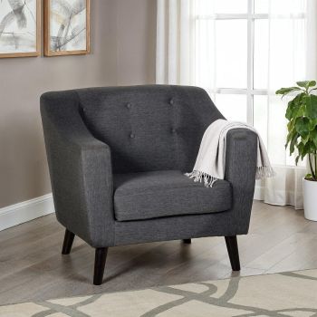 Ashley Indoor Single Seater Sofa - L74 x W87 x H85 cm - Dark Grey