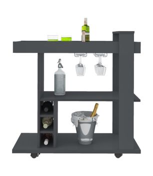 Naples Breakfast Bar/Drinks Cart - L40 x W91 x H91 cm - Grey