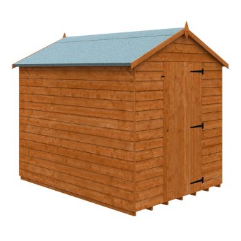 8 x 6 Feet Value Apex 9mm Shed - Solid Wood/Softwood/Pine - L235 x W175 x H217.9 cm - Burnt Orange