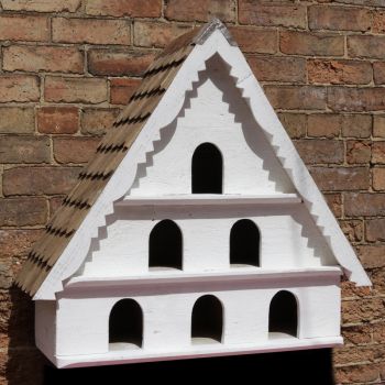 Three Tier Dovecote (Large Hole) Framlingham Traditional English Triangular Wall Mounted Birdhouse for Doves or Pigeons