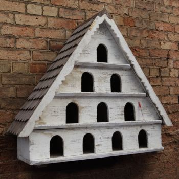 Four Tier Dovecote (Large Hole) Framlingham Traditional English Triangular Wall Mounted Birdhouse for Doves or Pigeons