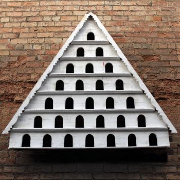 Seven Tier Dovecote (Large Hole) Framlingham Traditional English Triangular Wall Mounted Birdhouse for Doves or Pigeons