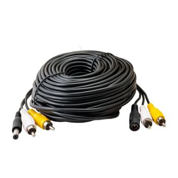 30 Metre 3 Way Cable for CCTV with Power Audio Video RCA Connectors