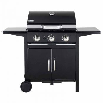 Mayfield 3 Burner Gas Barbeque - Stainless Steel/Plastic - L58 x W127 x H103 cm - Black