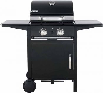 Mayfield Outdoor 2 Burner Gas Barbeque Grill - Stainless Steel/Plastic - L58 x W112 x H100 cm - Black