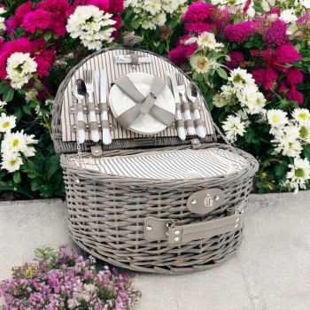 Outdoor Picnic Basket Set - Faux Leather - L31 x W45 x H21 cm