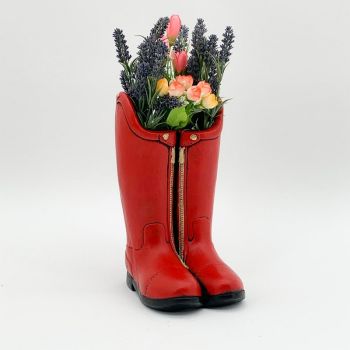 Boot Planter - L20 x W16 x H29 cm - Red