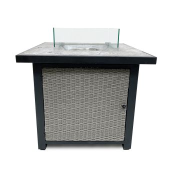 Tepro Gas Firepit Table Top Fireplace - MGF - L83 x W83 x H26 cm - Grey