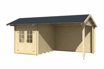 Kenzo 300-Log Cabin, Wooden Garden Room, Timber Summerhouse, Home Office - L580 x W389.3 x H273.6 cm