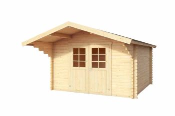 Viljandi 34-Log Cabin, Wooden Garden Room, Timber Summerhouse, Home Office - L339.7 x W445 x H245.1 cm