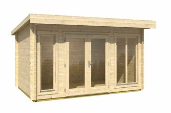 Dorset-Log Cabin, Wooden Garden Room, Timber Summerhouse, Home Office - L430 x W320 x H233.7 cm