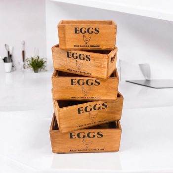 "Eggs" - Waxed Crates (Set of 5) - Wood