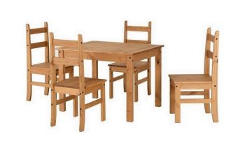 Corona Budget Dining Set - Distressed Waxed Pine