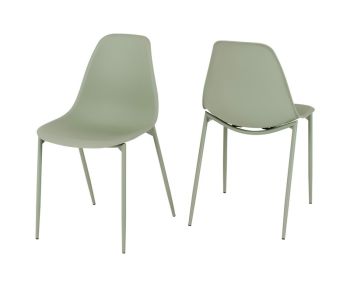 Lindon Dining Chair (Pack of 2) - L52 x W46 x H84 cm - Green