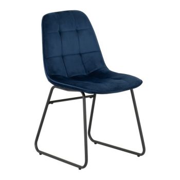 Lukas Dining Chair (Pack of 2) - L54 x W43 x H81 cm - Sapphire Blue Velvet