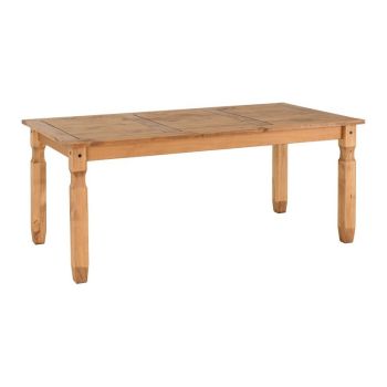 Corona 6 feet Dining Table - L92 x W182 x H75.5 cm - Distressed Waxed Pine