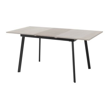 Avery Extending Dining Table - L80 x W160 x H76 cm - Concrete/Grey Oak Effect/Black