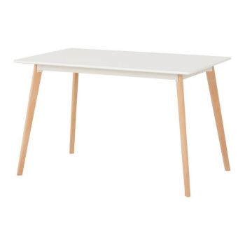 Bendal Dining Table - L75 x W120 x H75 cm - White/Beech