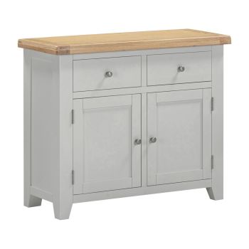 Windsor 2 Door 2 Drawer Sideboard - L40 x W97 x H81.5 cm - Pebble Grey/Oak
