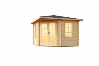 Aruba 1-Log Cabin, Wooden Garden Room, Timber Summerhouse, Home Office - L357.4 x W357.4 x H265.6 cm