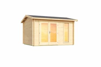 Carlisle-Log Cabin, Wooden Garden Room, Timber Summerhouse, Home Office - L390 x W350.8 x H245.1 cm