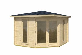 Edinburgh 1-Log Cabin, Wooden Garden Room, Timber Summerhouse, Home Office - H246.2 cm