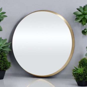 Framed Round Mirror - L5 x W60 x H60 cm