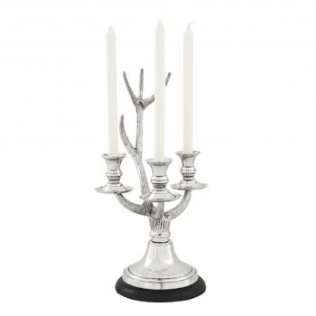 Stag Candle Holder - Nickel - L23 x W23 x H38 cm