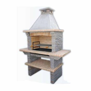 421D Mediterrani Masonry Barbeque - Composite Slate - L68 x W163 x H238 cm - Grey