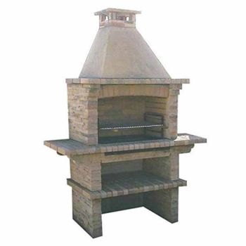 421L Mediterrani Masonry Barbeque - Composite Stone - L68 x W163 x H238 cm - Brown