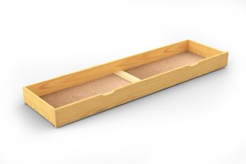 Underbed Storage Drawer (Grooves) - Wood - L188 x W55 x H18.5 cm - Alder