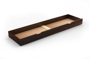 Underbed Storage Drawer (Grooves) - Wood - L188 x W55 x H18.5 cm - Walnut