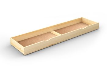 Underbed Storage Drawer (Grooves) - Wood - L198 x W55 x H18.5 cm - Pine