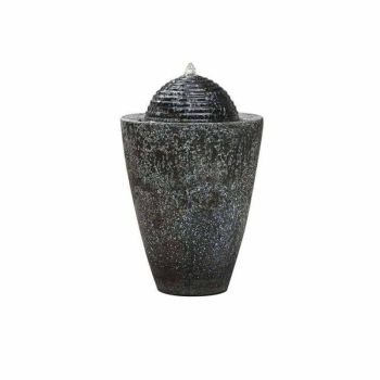 Dappled Column Water Feature - Glassfibre Reinfornced Concrete (GRC) - L41 x W41 x H62.5 cm - Mottled Black