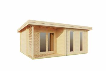 Orkney-Log Cabin, Wooden Garden Room, Timber Summerhouse, Home Office - L580 x W450 x H233.7 cm