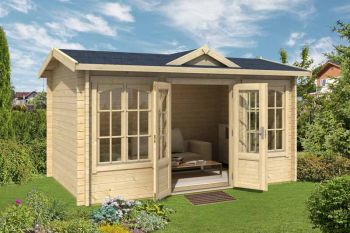 Kensington (4414340)-Log Cabin, Wooden Garden Room, Timber Summerhouse, Home Office - L440 x W292.1 x H239.4 cm