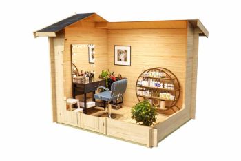 Alex Mini-Log Cabin, Wooden Garden Room, Timber Summerhouse, Home Office - L290 x W254.1 x H245.1 cm